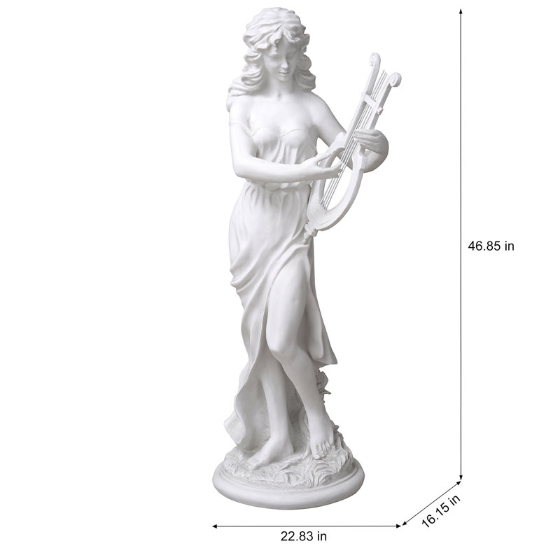 Statue femme avec harpe