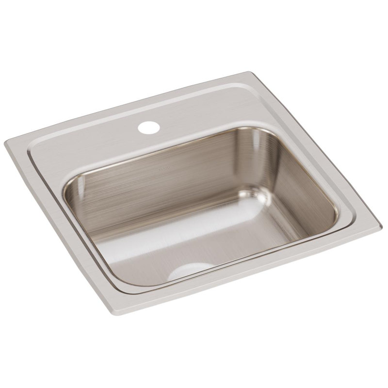 Lustertone 15'' L x 15'' W Drop-In Kitchen Sink, 1 hole