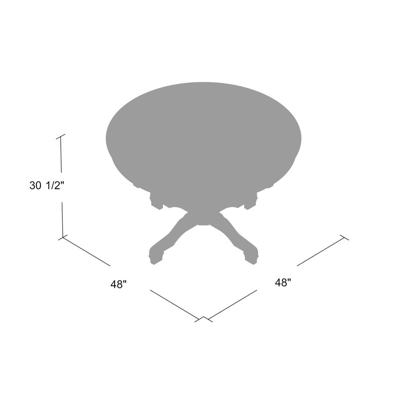 Carcassonne Round Solid Wood Dining Table, Brown/White