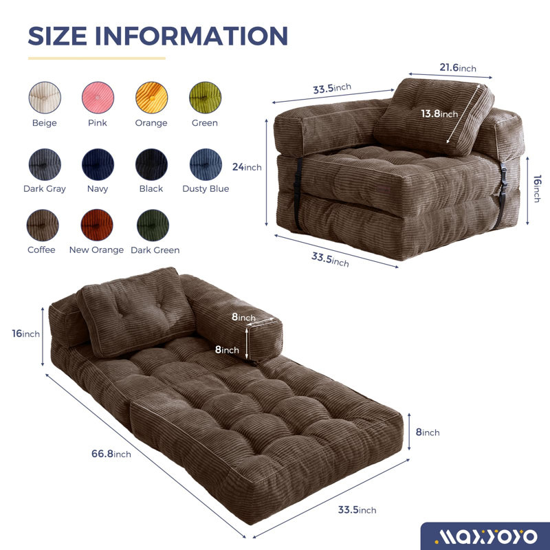 Canapé-lit pliant, fauteuil convertible avec coussin, MIKY-2608WQ7N-4