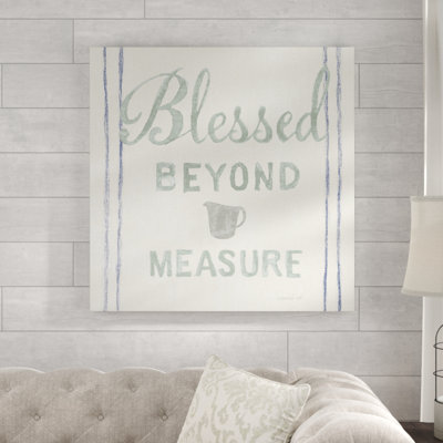 'Floursack Kitchen VI Sea Foam' Textual Art on Wrapped Canvas