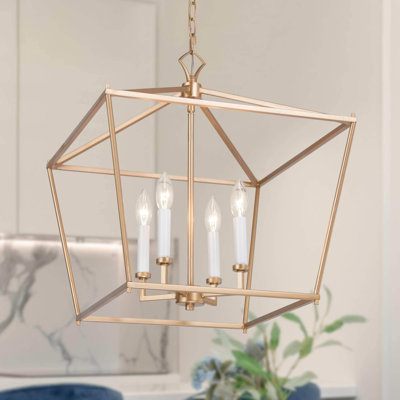 4 - Light Dimmable Lantern Geometric Chandelier