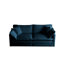 2 places et chaise en chenille bleue, matériaux de qualité, décor de salon élégant, housse en chenille, rembourrage en éponge, élégant