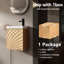 Meuble-lavabo mural 18,5 po avec lavabo en résine, porte simple à fermeture douce, bois naturel, instructions d'assemblage détaillées