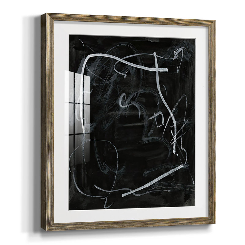 «Erase I», peinture sur papier encadrée, Noyer