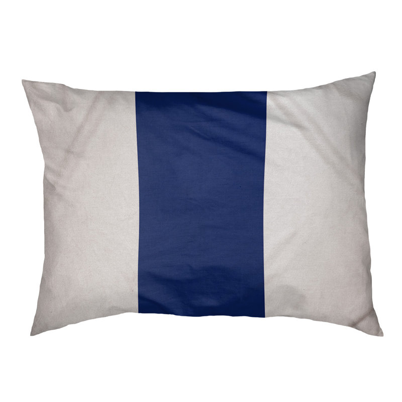 Coussin d'intérieur New York, Petit (l 28 po x P 18 po x H 6 po), Blanc / bleu