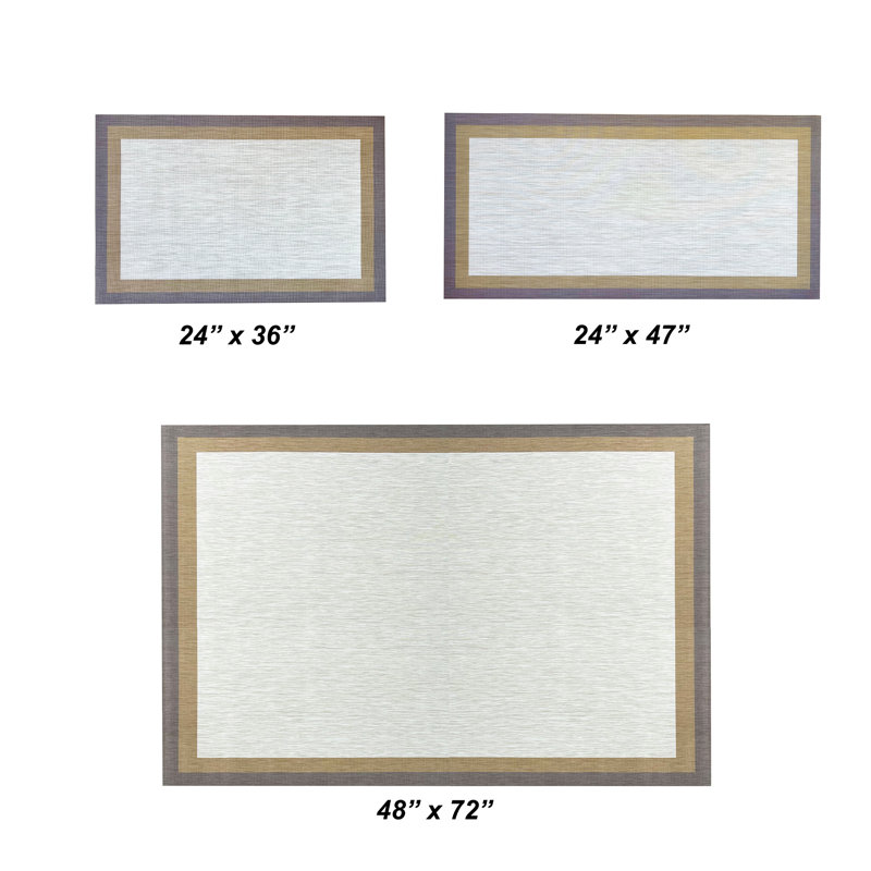 Casahola Virdiana Aspen Woven Vinyl Home Kitchen Mat Waterproof Area Rug for Indoor/Outdoor, Rectangle 2' x 3'11"