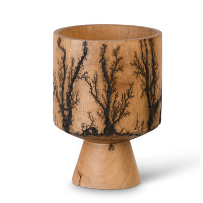 Lightning Brown 13" Wood Table Vase