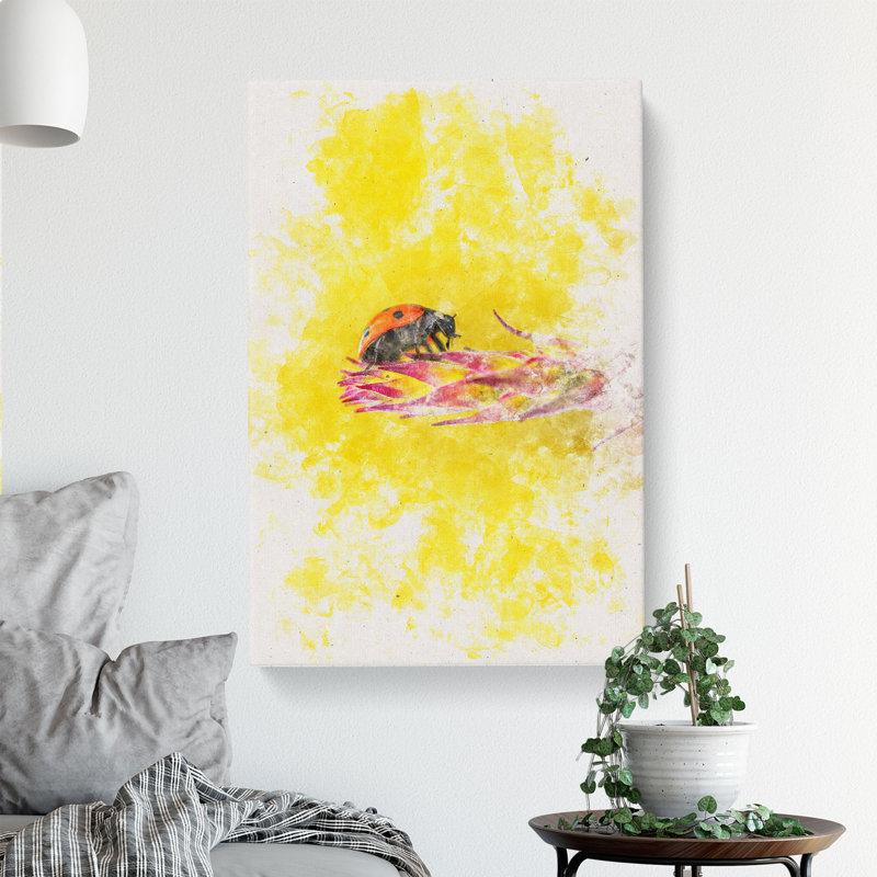 Ladybird - Wrapped Canvas Painting, 91cm H x 60cm W x 3cm D