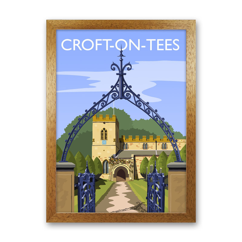 Croft-on-Tees by Richard O'Neill - Print, Brown Framed, 63cm H x 46cm W x 3cm D