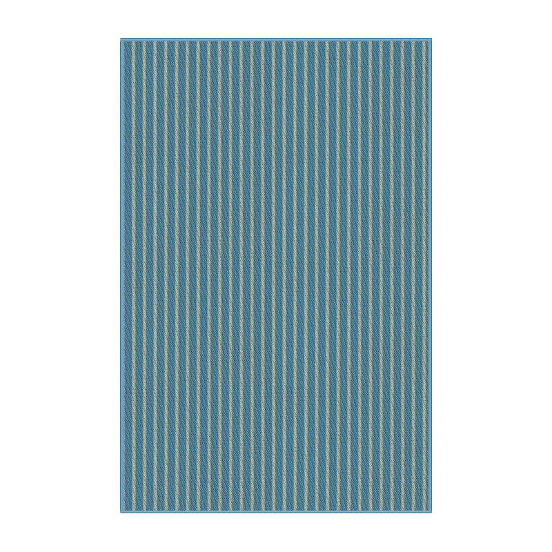 Tapis décoratif bleu rayés Hottinger, Rectangle 5 pi x 7 pi