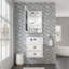 Armoire à pharmacie Surface sans cadre avec bords biseautés en miroir, porte s'ouvrant à gauche, combinant des fonctions de rangement et de toilettage pour la salle de bain