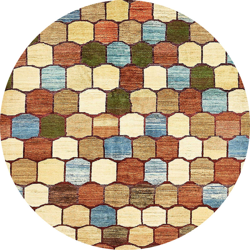 Ambernicole Abstract Indoor Rug, Round 4'