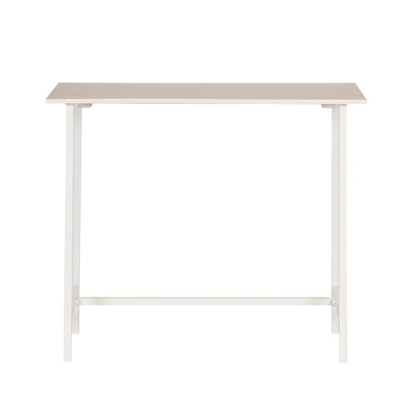 Table de salle à manger à hauteur de comptoir en fer 42 po Yuki, Blanc, Blanc