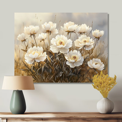 Drishti pivoines dans la brume de basse-cour II - pivoines, art mural