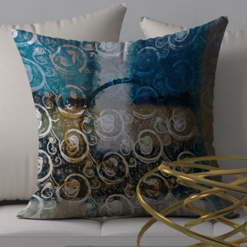 Abstract Throw Pillow, 24" H x 24" W x 6"D