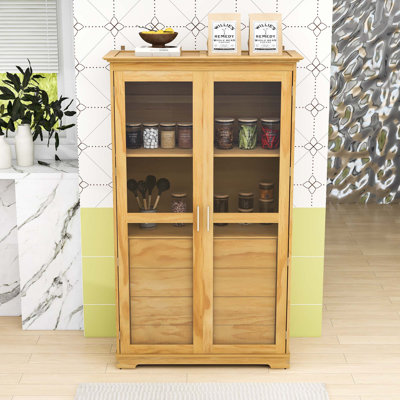 Garde-manger 4 tiroirs avec tablette et portes en verre