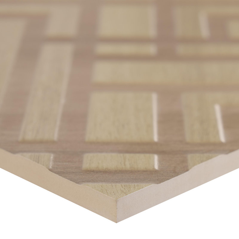 16x48 Karri Cross Designer Wood Look Crema Wall Tile