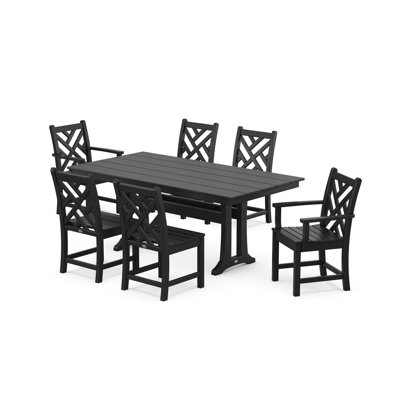 Chippendale 7-Piece Farmhouse Trestle Dining Set