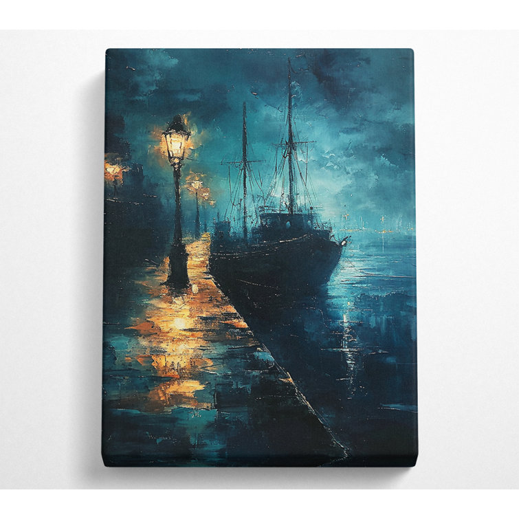 Ship Street Light - Single Picture Frame Print on Canvas