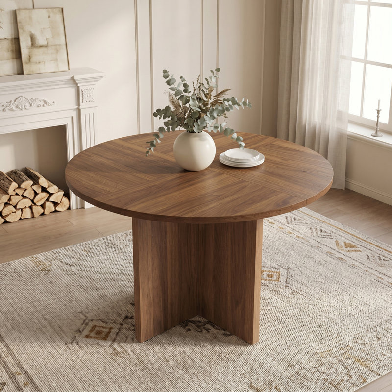 Dining Table, Dark Brown Wood/Brown