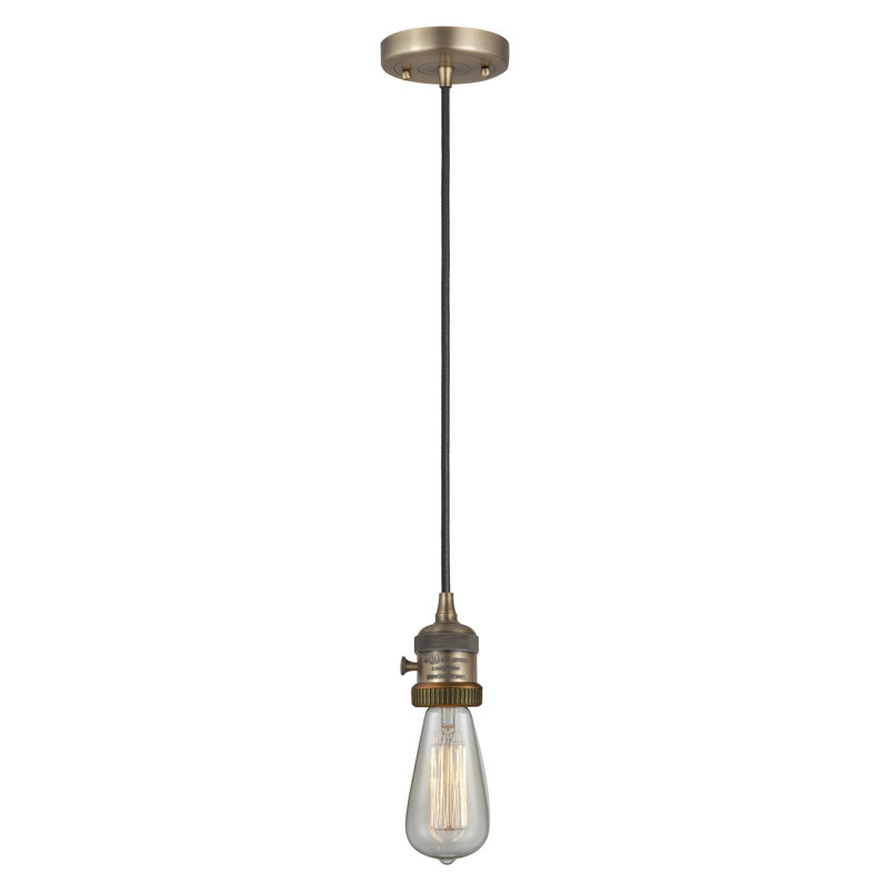 Luminaire suspendu à globe unique à 1 lumière, Laiton brossé