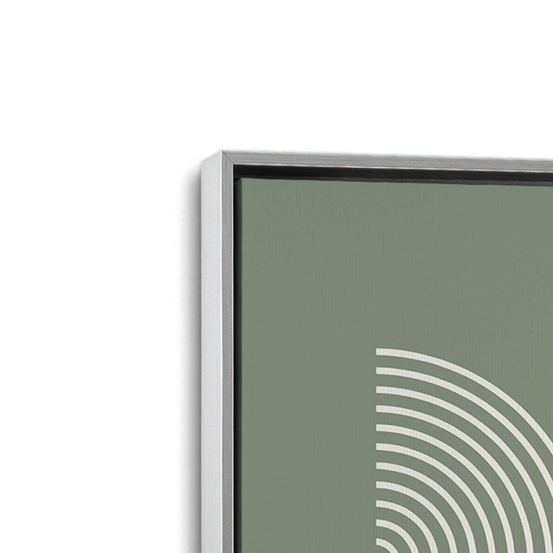 Affiche de composition Bauhaus, Cadre flottant en chrome poli, Vert, H 30,75 po x l 20,75 po
