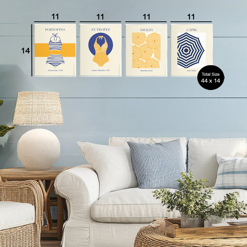 Plaque murale Retro Beach Holiday Elements, design par A Barefoot Stylist