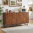 Ruston 59-Inch Mid-Century Modern Sideboard With Geometric Carved Doors And Legs