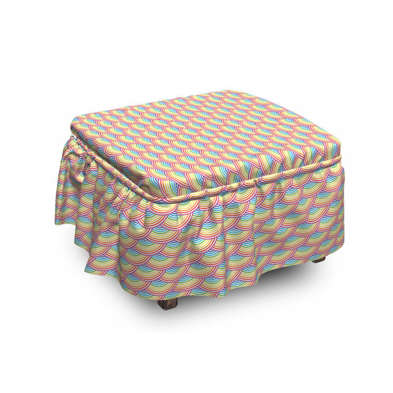 Housse pour repose-pieds cercles arc-en-ciel