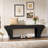 59" Black Upholstered Entryway Bench