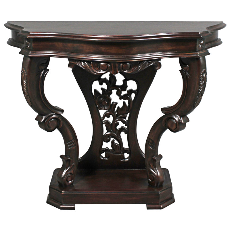 Val de Loire 38'' Dark Brown Mahogany Console Table with Storage