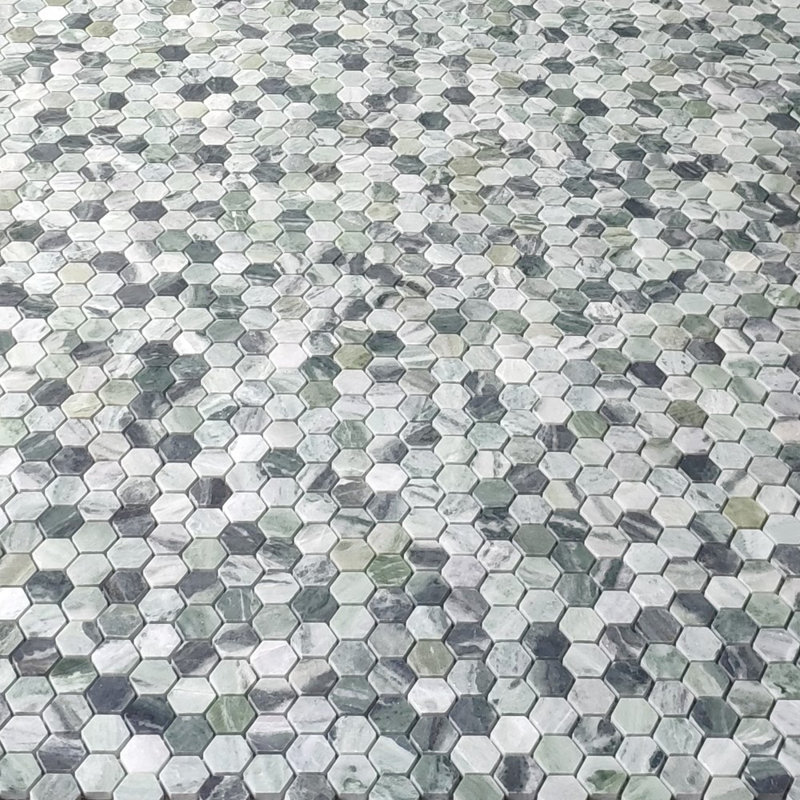 11" x 11" Marble Mosaic Honeycomb Wall & Floor Tile