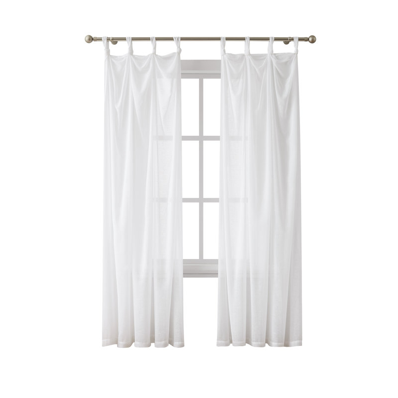 Rideau transparent Mia Gauzy, L 70 po x L 84 po, Blanc