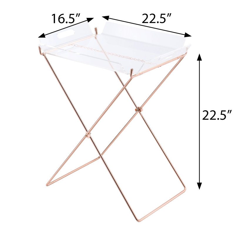 Table-plateau en acrylique et cuivre transparent Cercie