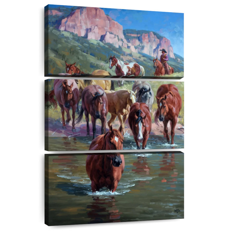 Brampt The Crossing Herd, 50" H x 32" W