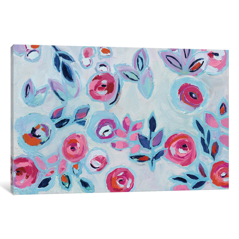 Art mural fleur i, art sur toile, H 8 po x l 12 po x P 0,75 po