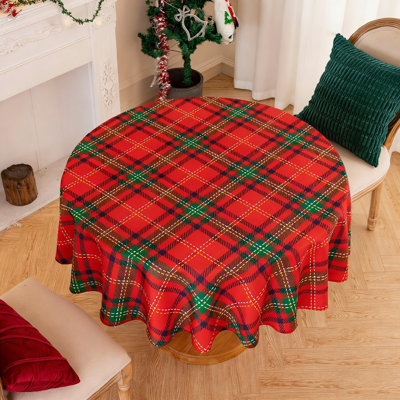 Round Christmas Tablecloth,229 X 229CM,Red