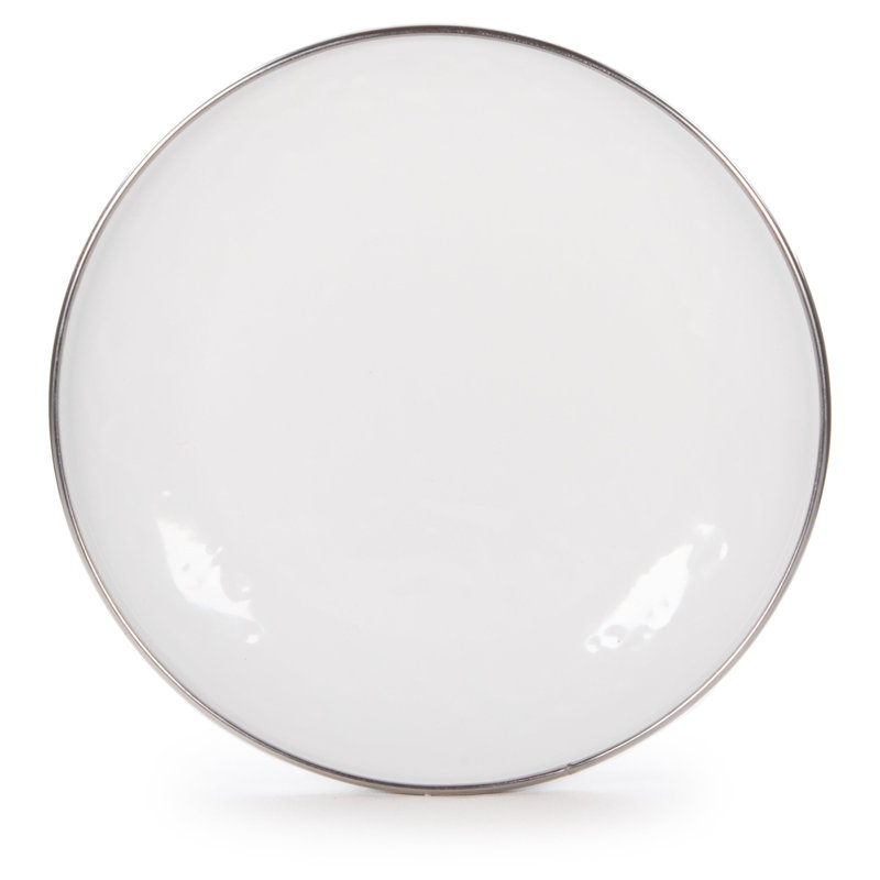 Set of 4 Solid White Appetizer Plates, Solid White Textured