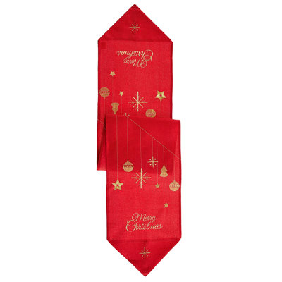 The Holiday Aisle® Druscilla, Polyester Embroidered Jacquard , For Holiday Party, Kitchen Dining, Banquet, Restaurant, And Dining Room Dresser Decor,, Ornaments , 13 Inch X 70 Inch, Rectangular, Decorative Table Runner