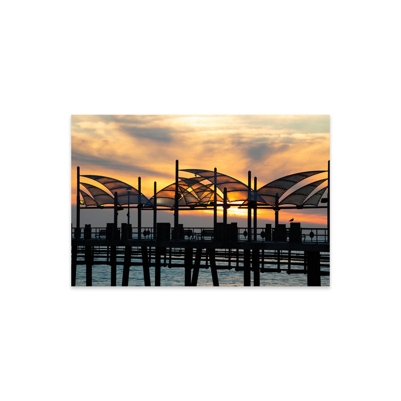 Redondo Beach Pier at Sunset, Redondo Beach, California, USA sur plastique / acrylique par Panoramic Images Print