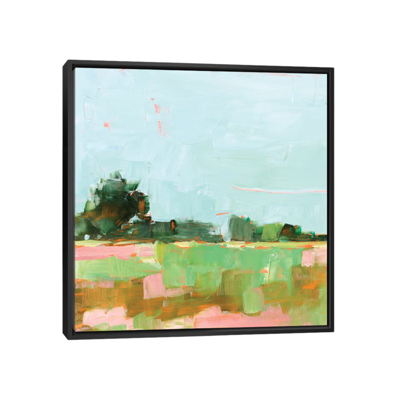 «Summer Glow II» par Ethan Harper - reproduction d'art, H 18 po x l 18 po x 1,5 po, Toile avec cadre noir, Pas de tapis