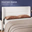Structure de grand lit avec tête de lit à oreilles, structure de lit tapissier en velours avec support en lattes de bois robuste, aucun sommier requis, assemblage facile, blanc-123660480-123660483