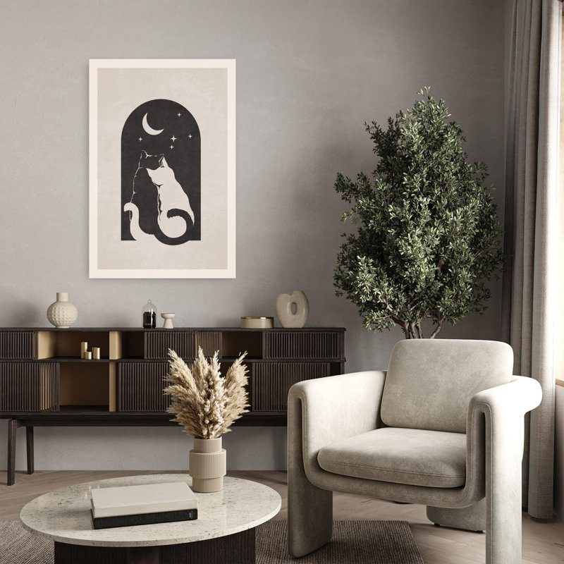 Art contemporain, oiseau abstrait, chat, fleur, forêt, art, H 36 po x l 24 po