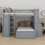 Lit mezzanine avec lit autonome, tablettes, bureau et garde-robe-1264535089