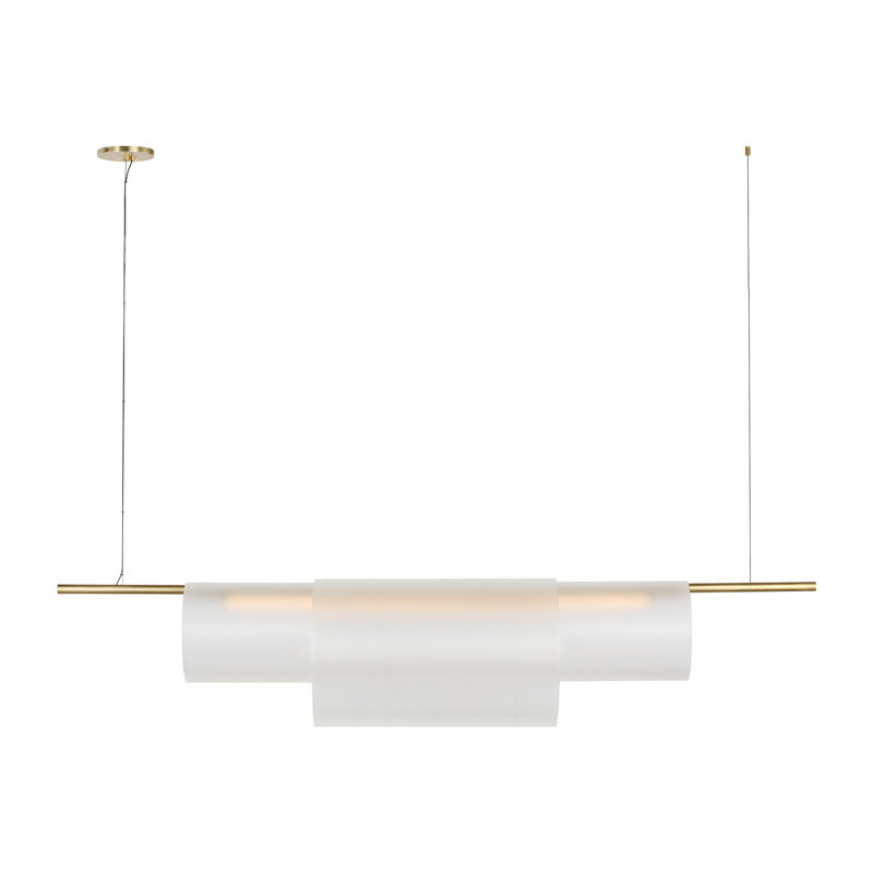 Trace 1 - Light LED Pendant, White/Hand-Rubbed Antique Brass