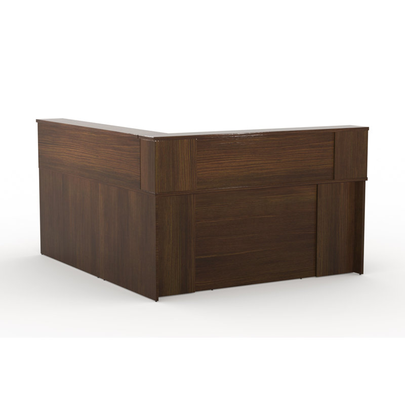Reception Corner Office Desk Work Stations Furniture Model D76BDABCD32C4D9A909B64C6C0C11874 4Pc Group Contemporary Espresso Color. Included 4Pc Set Furniture Pieces