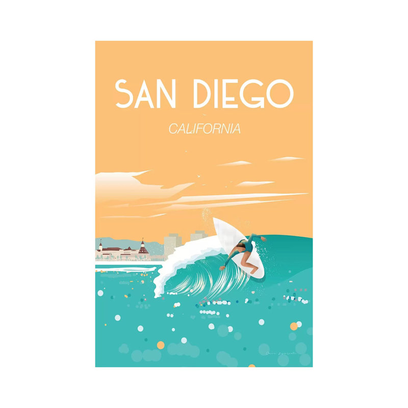 San Diego par Omar Escalante - Giclée sur toile tendue avec châssis, H 12 po x l 8 po x P 0,75 po
