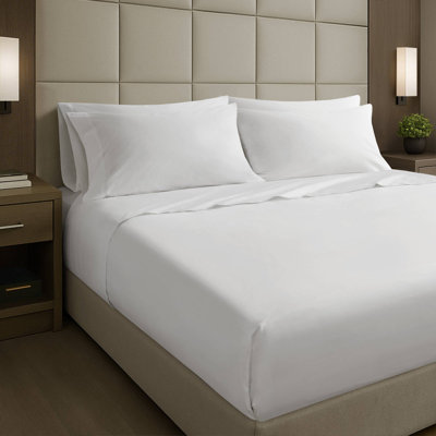 Percale Weave Bright White 100% Cotton Full XL Flat Sheet