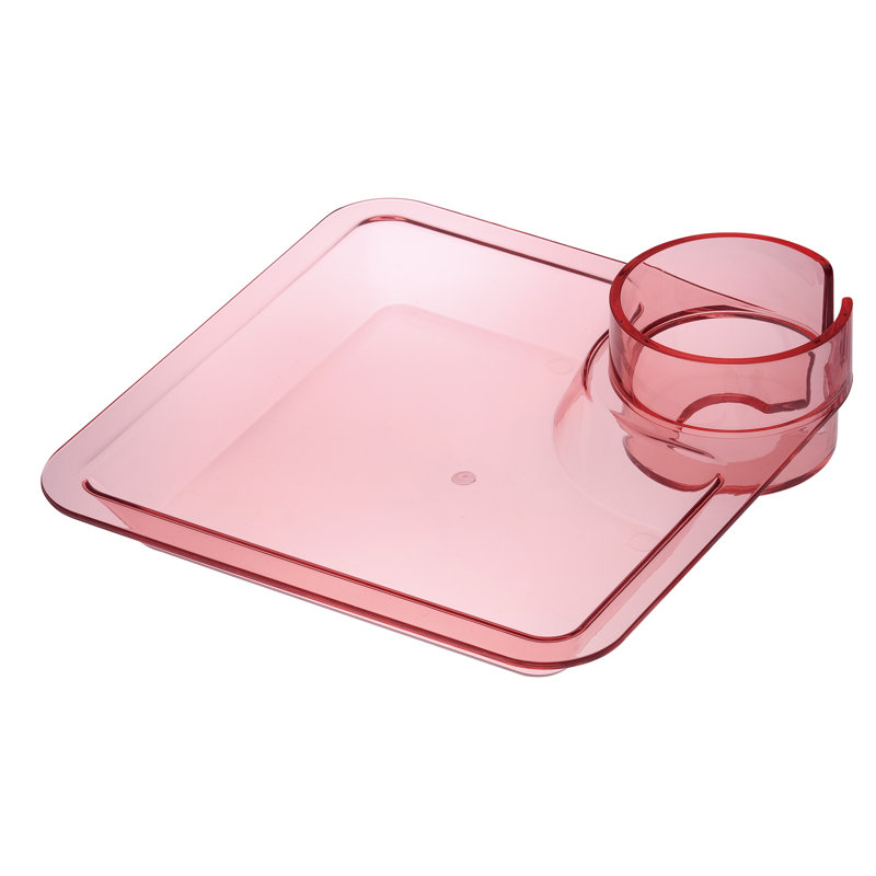 Cowes 8'' Square Appetizer Plate, Red